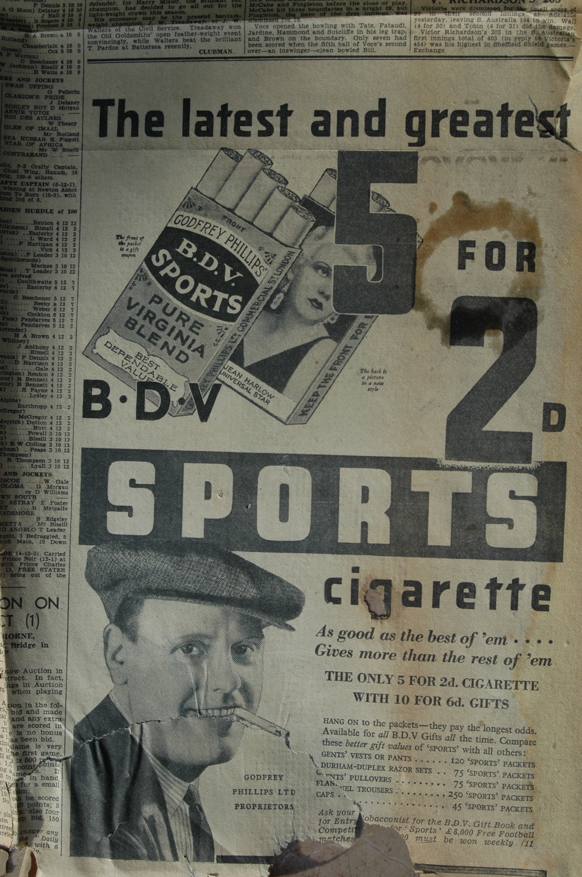 1932 cigarette advertisement
